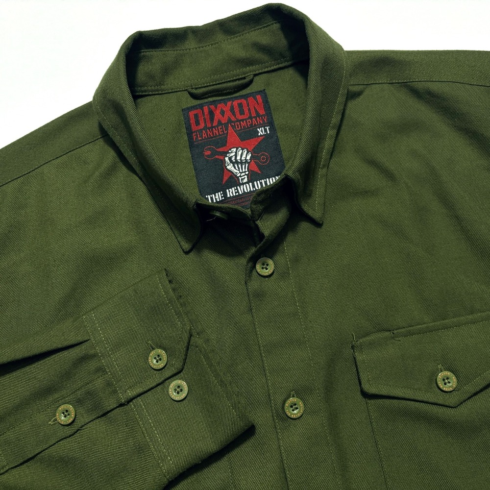 DIXXON Olive Green Casual Button Down Shirt
